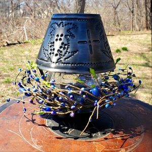 Primitive Colonial Punched Tin Pineapple Candle Lantern